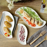 酒店西餐餐具纯白陶瓷盘子创意点心碟日式寿司盘专用凉菜盘鸡翅碟