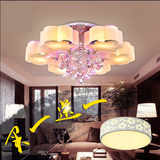LED水晶灯具圆形吸顶灯现代时尚客厅灯温馨卧室灯大厅吊灯 包邮