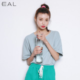 EAL羽迹2016夏季新款女装韩版纯棉纯色短袖圆领女式t恤A62