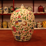 欧式摆件设高端彩绘陶瓷储物罐子工艺品酒店别墅样板间装饰品瓷罐
