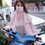 夏季防晒披肩袖套女开车骑车防晒衣雪纺遮阳面罩防紫外线护颈口罩