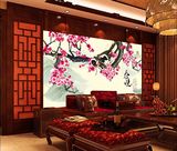 中式壁纸春晓花鸟国画古典无纺布墙纸卧室温馨电视背景墙壁纸客厅
