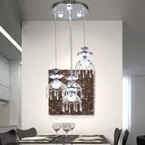 LED餐厅水晶吊灯 简约现代创意个性温馨4头饭厅餐吊装饰灯具3201