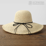 【遇见夏天】手工编织草帽 可折叠宽檐帽子 大沿沙滩帽夏天女遮阳