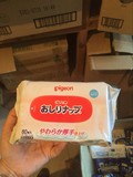 日本原装进口贝亲婴儿湿巾 清爽型宝宝润肤湿纸巾80抽一包湿纸巾