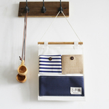 日式zakka棉麻可爱收纳挂袋墙壁床头杂物挂袋门后衣柜多层置物袋