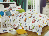 儿童床品小汽车斜纹加密被罩床单枕套布料 动漫卡通 免费加工