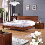 特价全实木家具储物高箱床榆木纯原木床1.5 1.8老榆木中式双人床