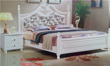 重庆地中海纯全实木软包婚床1.8 橡木双人床床1.5 欧美式简约床