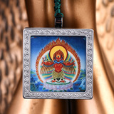 藏传佛教品 精美 钛钢不锈钢 唐卡嘎乌盒 大鹏金翅鸟 吊坠 正方形