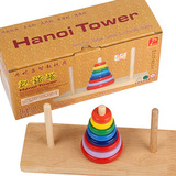 丹妮奇特智力解题木制汉诺塔智力通关奥数教具圣塔河内塔儿童玩具