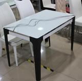 铁艺餐桌钢化玻璃桌子现代简约欧式风格时尚便宜餐台餐桌椅组合
