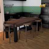 美式乡村复古loft实木餐桌工业风格咖啡厅餐桌椅小户型餐桌椅组合