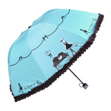 新宝黑胶防晒防紫外线公主美女士两用太阳伞晴雨伞折叠两用遮阳伞