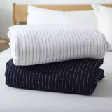 日系全棉三层纱布 200*230蓝白经典超柔软舒适薄盖毯子可做床单