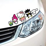 KT猫咪车贴纸车尾划痕贴搞笑个性汽车装饰车身贴花卡通机盖后窗贴