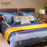 帕帝亚新款高档新中式床品11件套床笠式多件套家居样板房 可定做