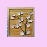 单幅现代简约贝壳装饰画立体植物花卉创意贝壳画一次性筷子工艺品