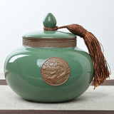 茶叶罐陶瓷大号 高档哥窑茶叶罐密封罐红茶复古浮雕开片礼盒特价