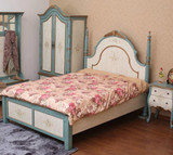 美式乡村双人床仿古1.8米1.5米双人床儿童床实木床板式床结婚床