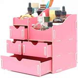 创意DIY大号木质桌面收纳盒首饰化妆品梳妆台抽屉式整理箱储物柜