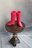 60年代Barbie古董娃鞋之紫红靴子Blythe小布娃娃可穿