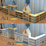 新立体区角新欧尚城堡组合柜早教幼儿园儿童储物收纳架区域整理柜
