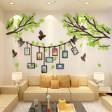创意照片3D亚克力小清新树鸟里墙贴客厅餐厅背景墙壁装饰相框贴画