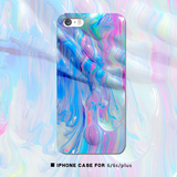 油画波纹流行色蓝紫苹果6s手机壳iphone6 plus光面硬保护套7