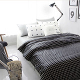 韩式简约风床上用品 黑白格子全棉纯棉卡通四件套床单款特价包邮