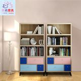 现代简约彩色书柜书架自由组合格子柜子储物柜创意书柜北欧书柜