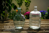 简约玻璃花瓶 收口创意插花玻璃容器 复古zaaka酒壶花瓶两个包邮