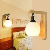 【蓝博照明】LED实木壁灯 简约客厅卧室过道阳台床头灯 创意壁灯