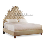 法式欧式设计师定制样板房卧室家具 美式仿古做旧双人拉扣实木床
