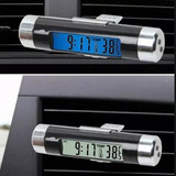 汽车温度计 车载电子钟表吸盘式 透明液晶显示车用数字电子钟