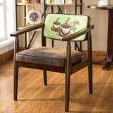现代简约实木餐椅复古靠背扶手椅休闲咖啡椅家用书桌电脑椅美甲椅