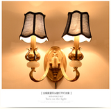 美式乡村全铜壁灯美式简约卧室客厅餐厅双头壁灯生命之花书房壁灯