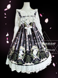 日系复古lolita小洋装 JSK正常腰连衣裙印花洛丽塔吊带裙