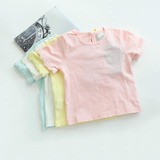 泡泡家2016夏装新款儿童装 女童韩版品质棉质蕾丝袖T恤 宝宝上衣