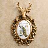 欧式鹿头挂件 创意复古鹿头壁挂 树脂壁饰客厅玄关家居装饰品正品