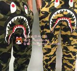 【国内现货】BAPE 1ST CAMO SHARK  黄绿迷彩鲨鱼休闲长裤/卫裤
