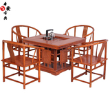 红木长方形茶台花梨木刺猬紫檀鸡翅木功夫茶桌两用实木茶台古典