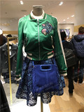 maje 16春夏超美的绿色棒球夹克 街拍范刺绣设计感外套Bacary