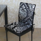 可拆洗 欧式古典 奢华烫银麂毛绒 黑白紫红色 餐椅垫 定做坐垫
