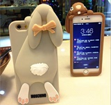 代购Moschino欧美龅牙兔明星同款手机壳苹果5S 6s兔子硅胶保护套