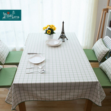 北欧现代简约绿色格子桌布欧式小清新田园台布日式宜家文艺茶几布