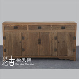 老榆木餐边柜 纯实木碗柜橱房柜 原木原生态储物柜简约老榆木家具