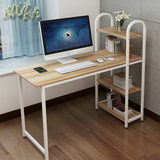 包邮电脑桌台式家用简约现代桌圆角带书架简易办公桌书桌书架组合