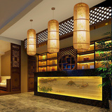 中式吊灯酒店餐厅茶楼工程吊灯竹编鸟笼灯东南亚日式复古灯笼吊灯