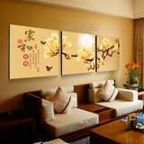 中式客厅装饰画沙发背景墙壁画餐厅挂画无框画现代简约三联画墙画